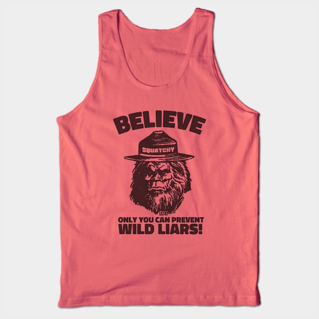 Stay Squatchy Smokey Bear Tank Top by Bigfinz